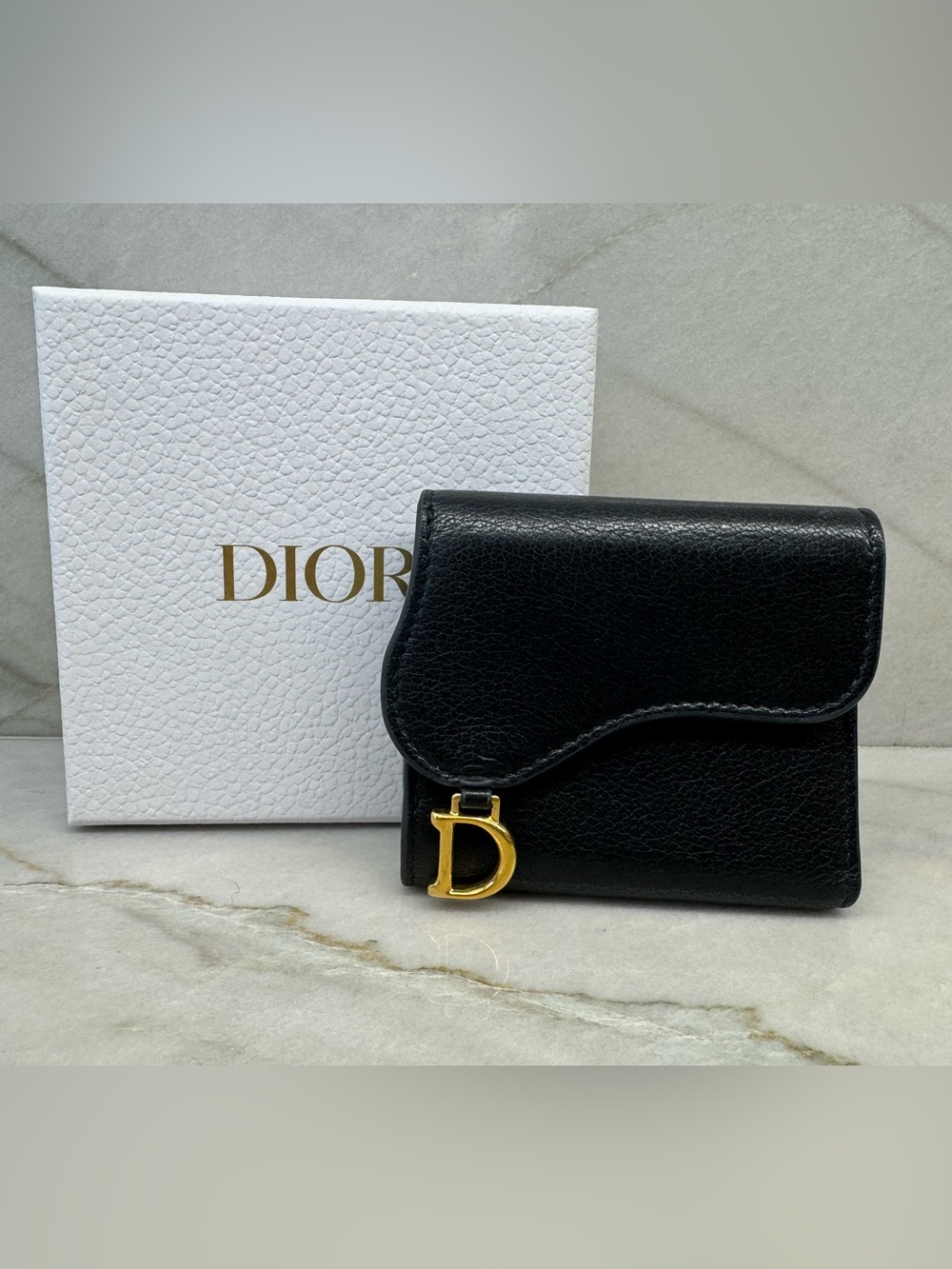 Christian Dior Lotus Saddle Trifold Compact Wallet